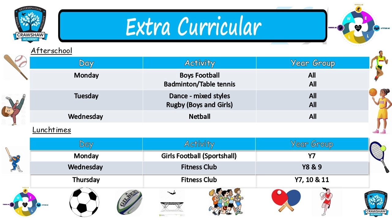 Extra Curricular Timetable